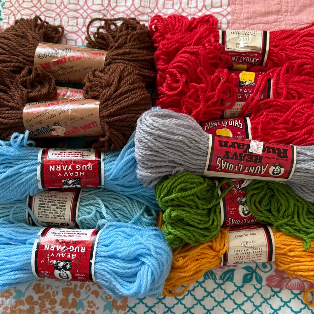 Vintage Aunt Lydia's Heavy Rug Yarn Bundle 12 skeins